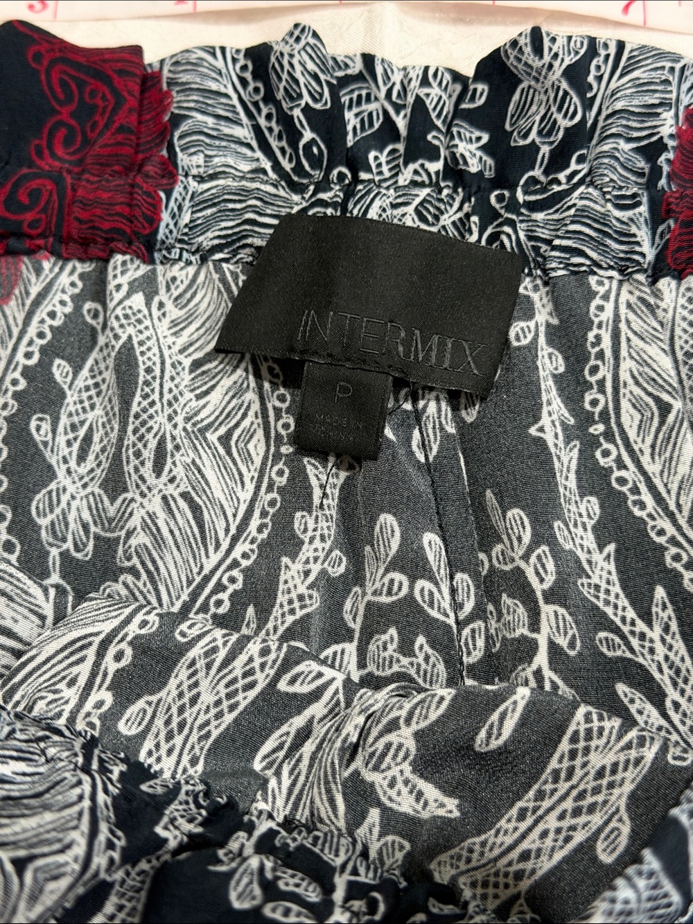 INTERMIX Boho Split Leg Wide Pants Paisley Print Small (P) - Picture 12 of 12